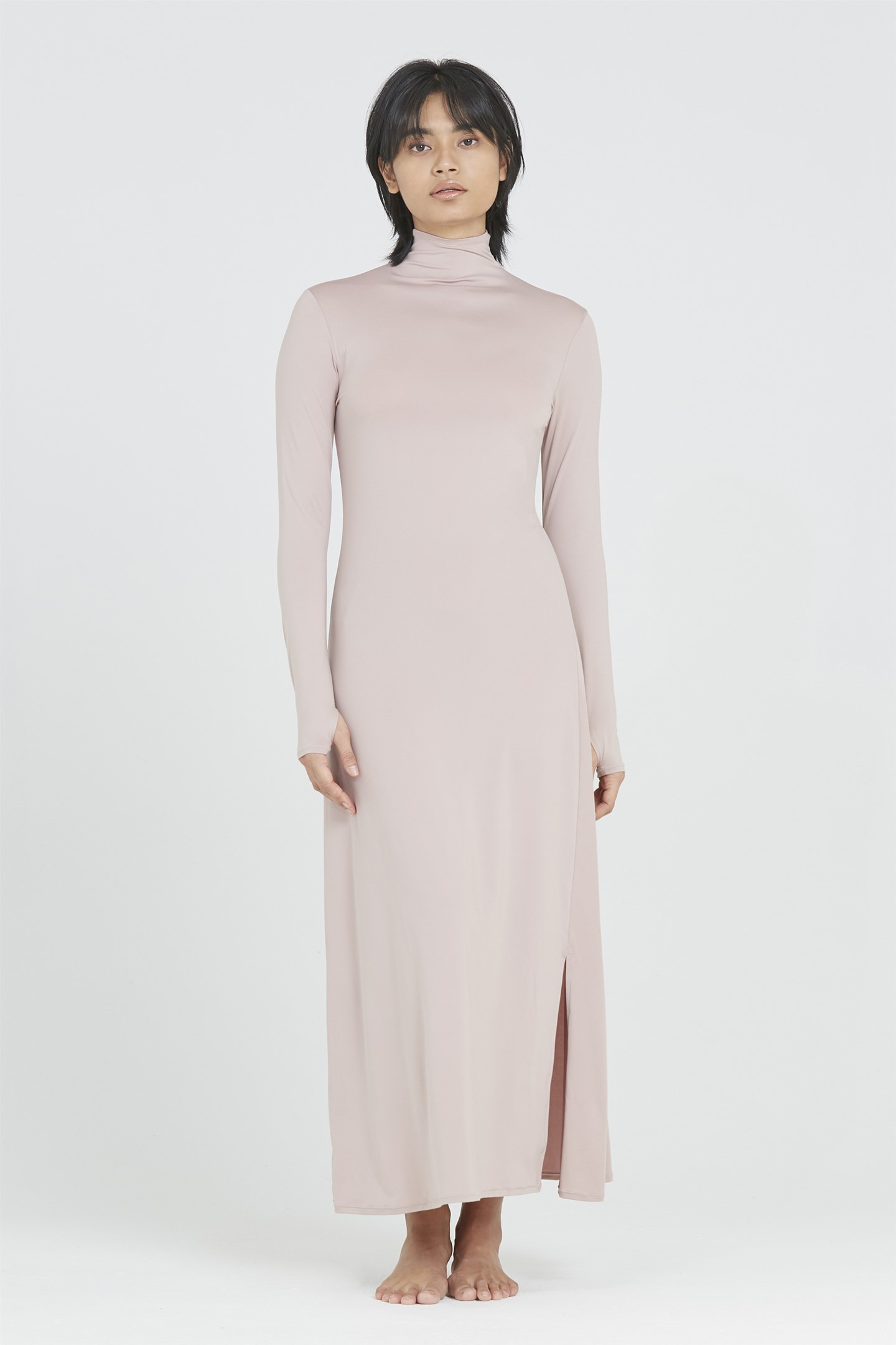 SOPHIA LONG-SLEEVED TURTLENECK DRESS - PINK MELODY 01