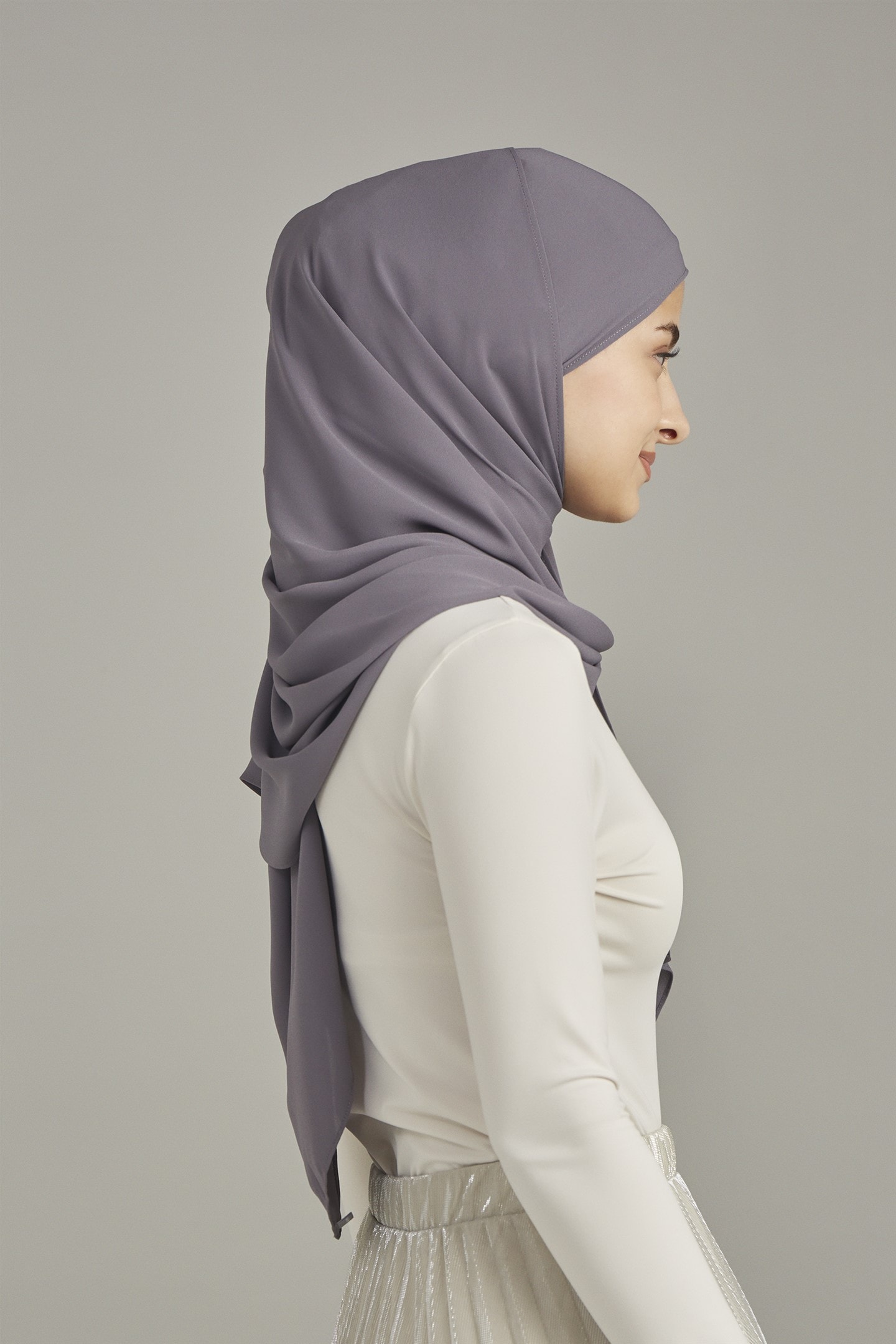 ORIKAMI BOX-PLEATED SCARF SLATE 2