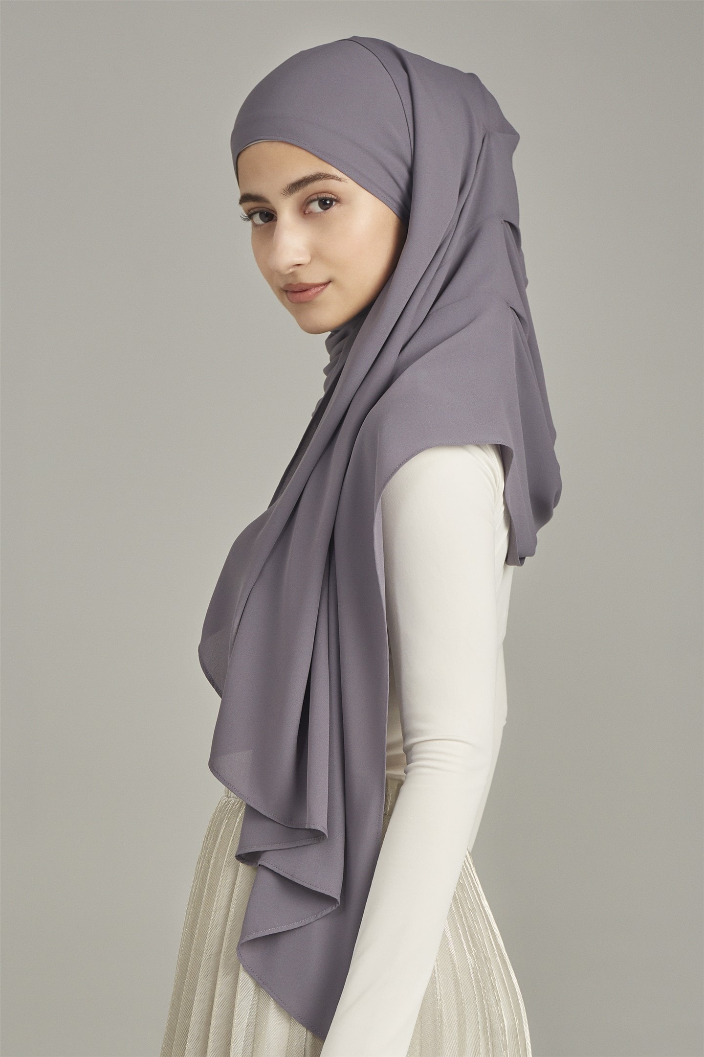 ORIKAMI BOX-PLEATED SCARF SLATE 3